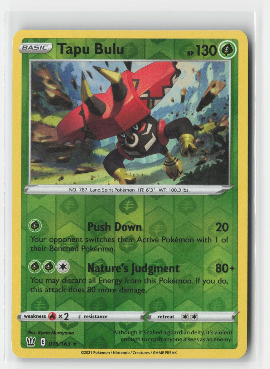 Tapu Bulu Holo Battle Styles 016/163 R Pokemon Reverse Holo NM