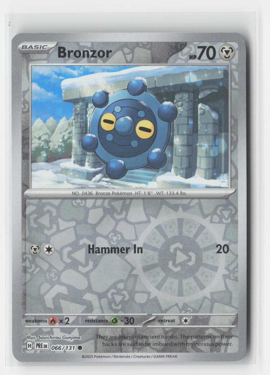 Bronzor Reverse Holo Prismatic Evolutions 066/131 C Pokemon NM