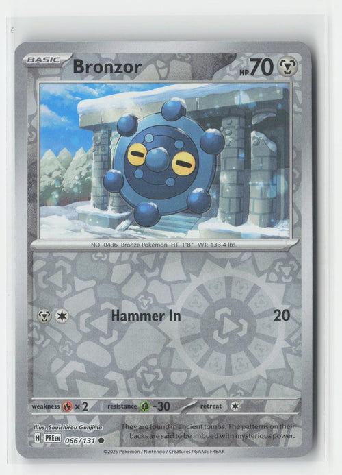 Bronzor Reverse Holo Prismatic Evolutions 066/131 C Pokemon NM