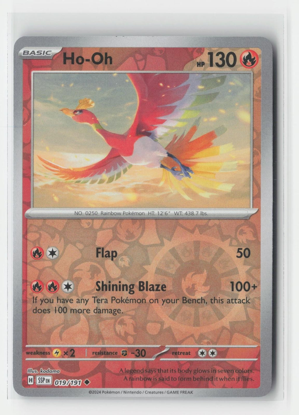 Ho-Oh Reverse Holo Surging Sparks 019/191 UC Pokemon NM