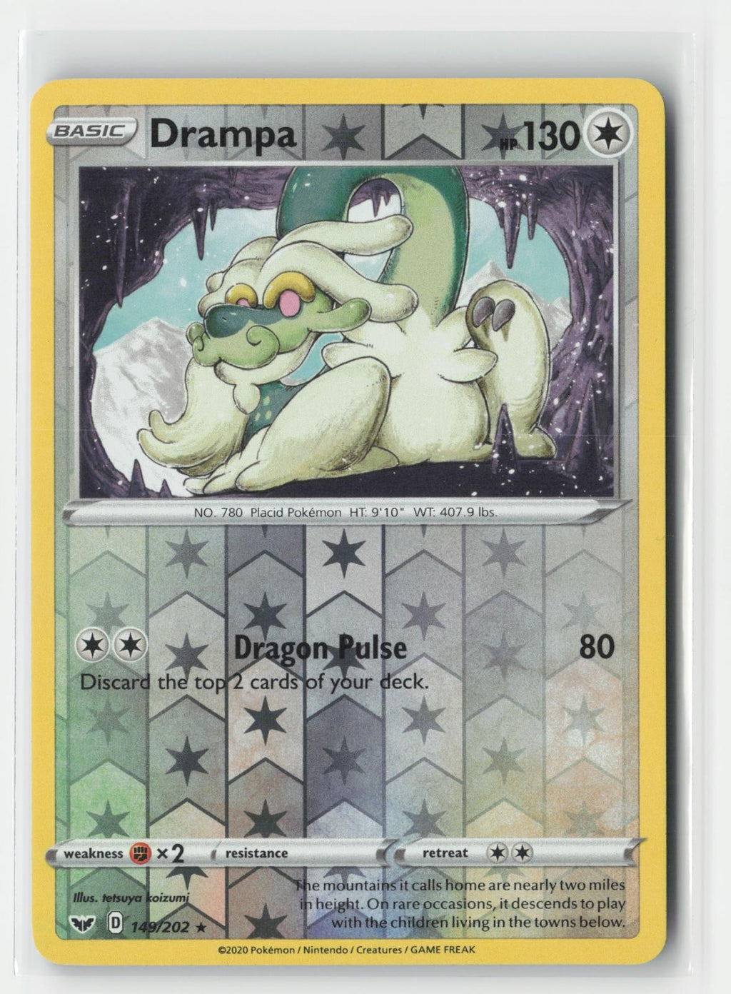 Drampa Sword & Shield 149/202 R Pokemon Reverse Holo NM