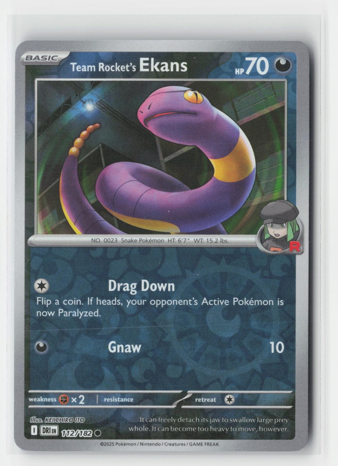 Team Rocket's Ekans Destined Rivals 112/182 C Pokemon Reverse Holo NM