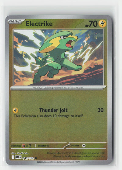 Electrike Reverse Holo ME01: Mega Evolution MEG 049/132 Pokemon TCG