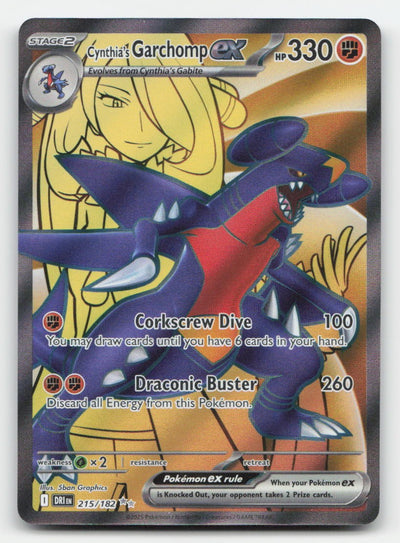 Cynthia's Garchomp ex Destined Rivals 215/182 Ultra Rare Pokemon NM