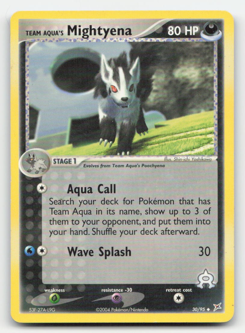 Team Aqua's Mightyena Team Magma vs Team Aqua 30/95 UC Pokemon NM