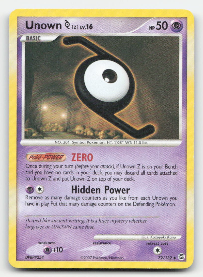 Unown [Z] Secret Wonders 72/132 UC Pokemon HP