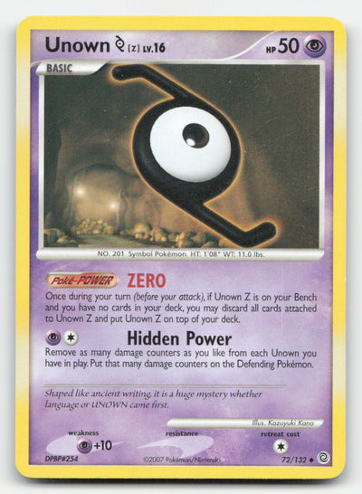 Unown [Z] Secret Wonders 72/132 UC Pokemon HP