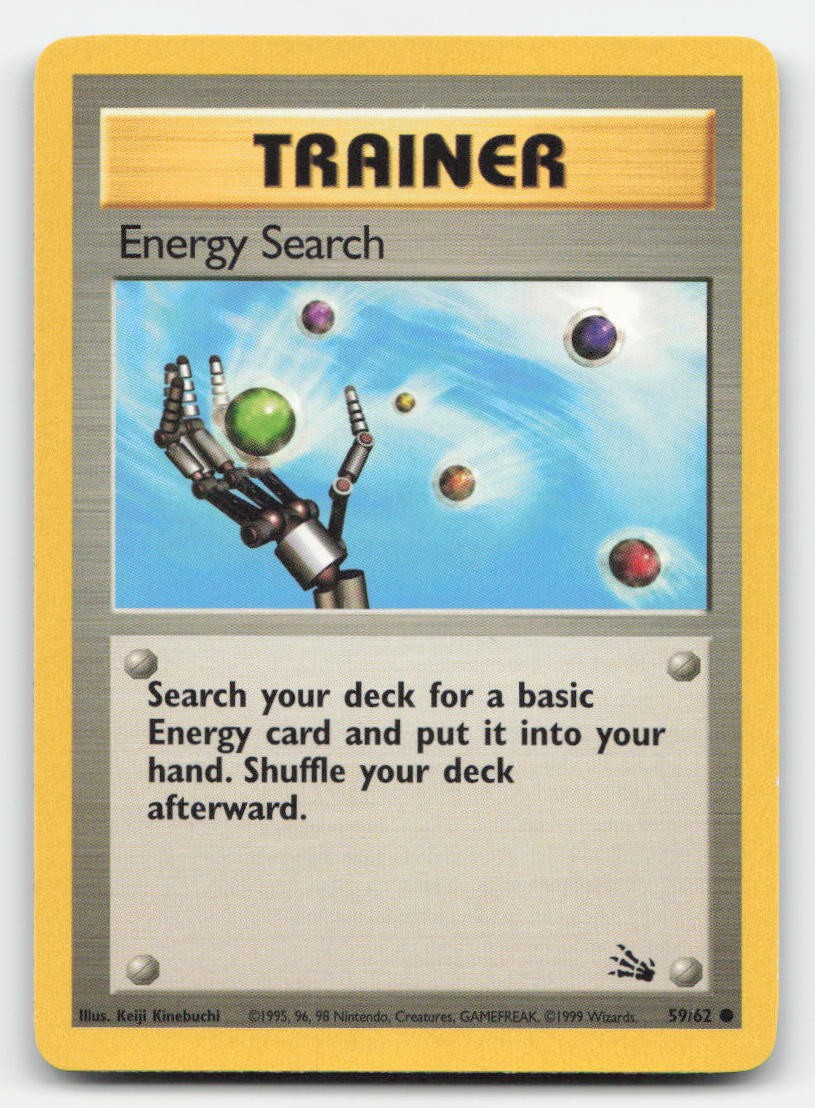 Energy Search Unlimited Fossil 59/62 C Pokemon LP