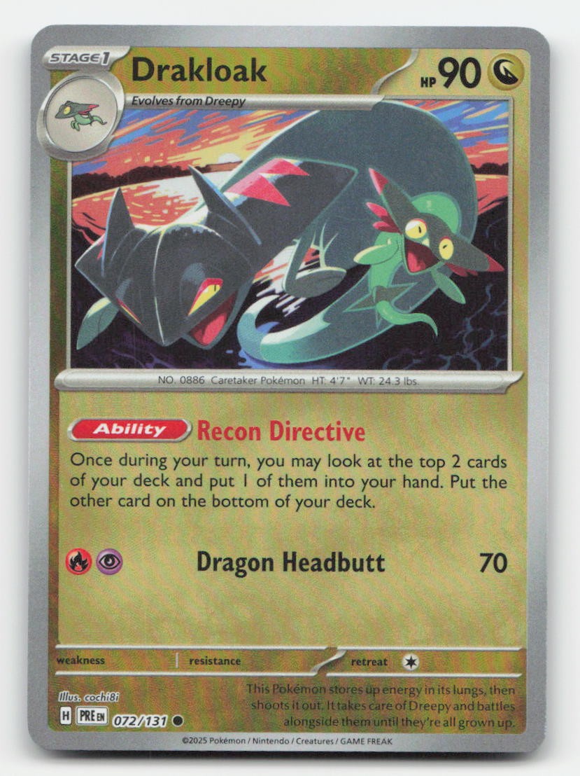 Drakloak (Poke Ball Pattern) Holo Prismatic Evolutions 072/131 C Pokemon NM
