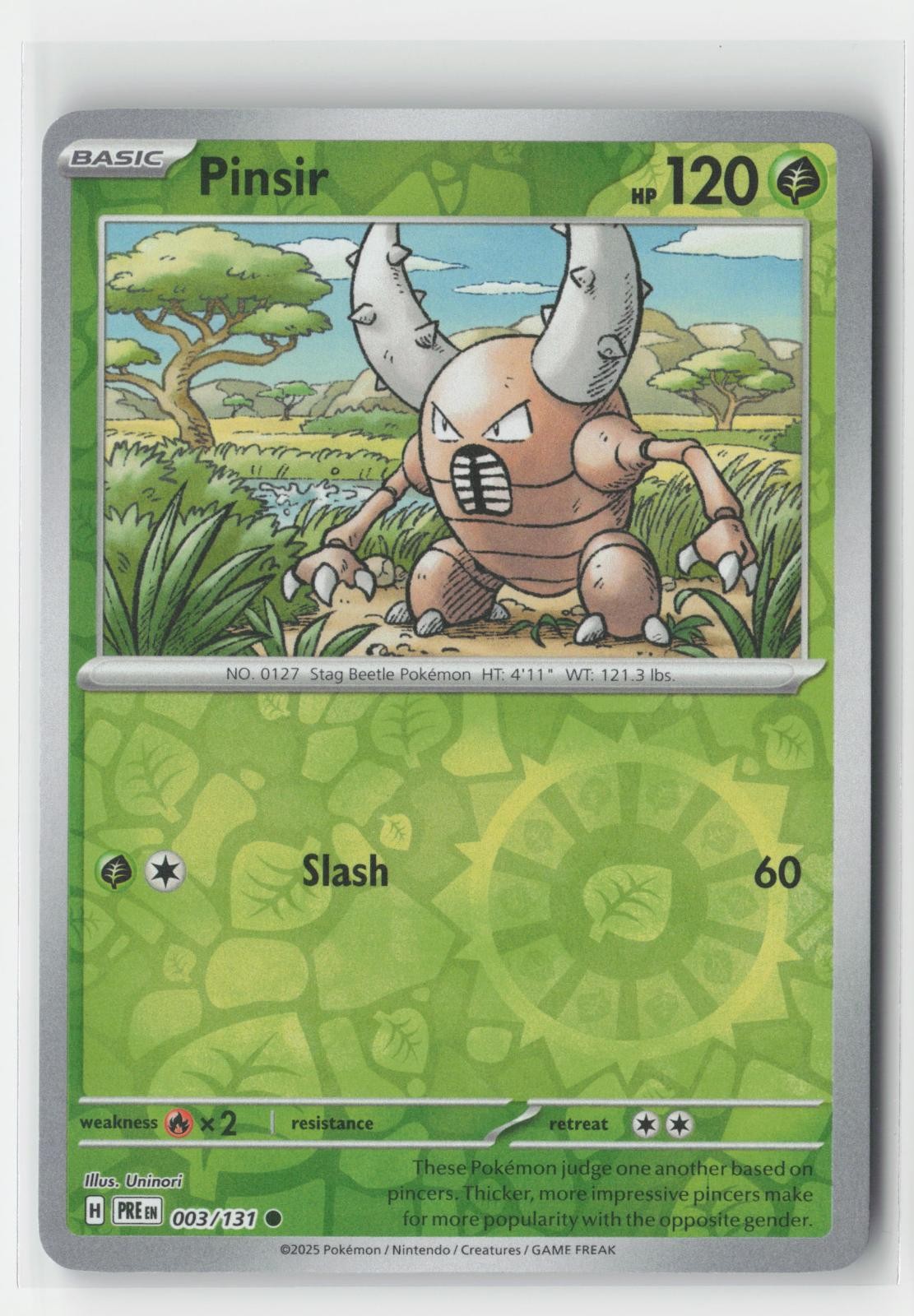 Pinsir Reverse Holo Prismatic Evolutions 003/131 C Pokemon NM