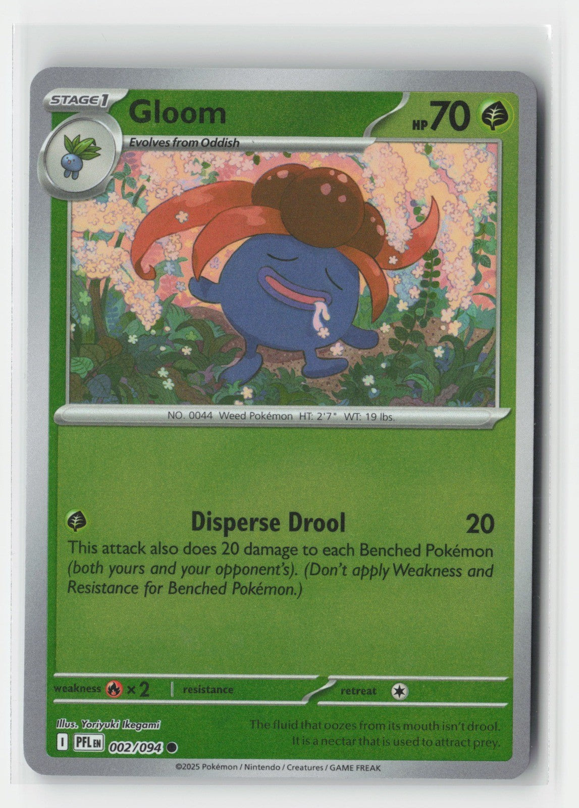 Gloom Reverse Holo ME02: Phantasmal Flames PFL 002/094 Pokemon TCG