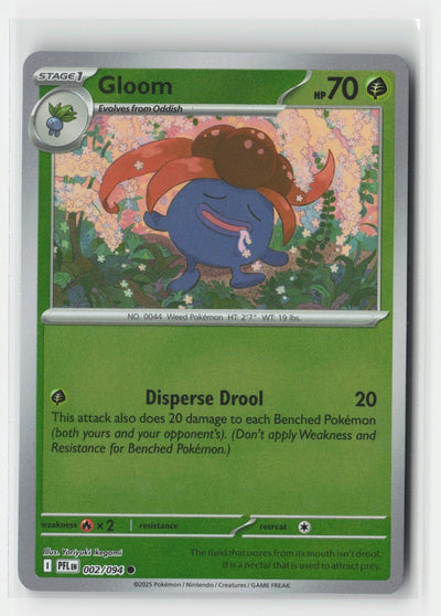 Gloom Reverse Holo ME02: Phantasmal Flames PFL 002/094 Pokemon TCG
