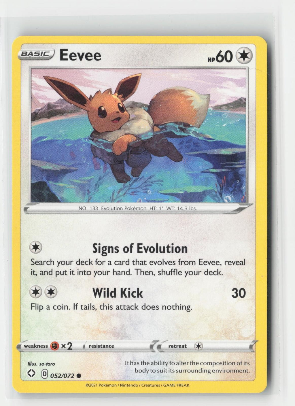 Eevee Shining Fates 052/072 C Pokemon MP