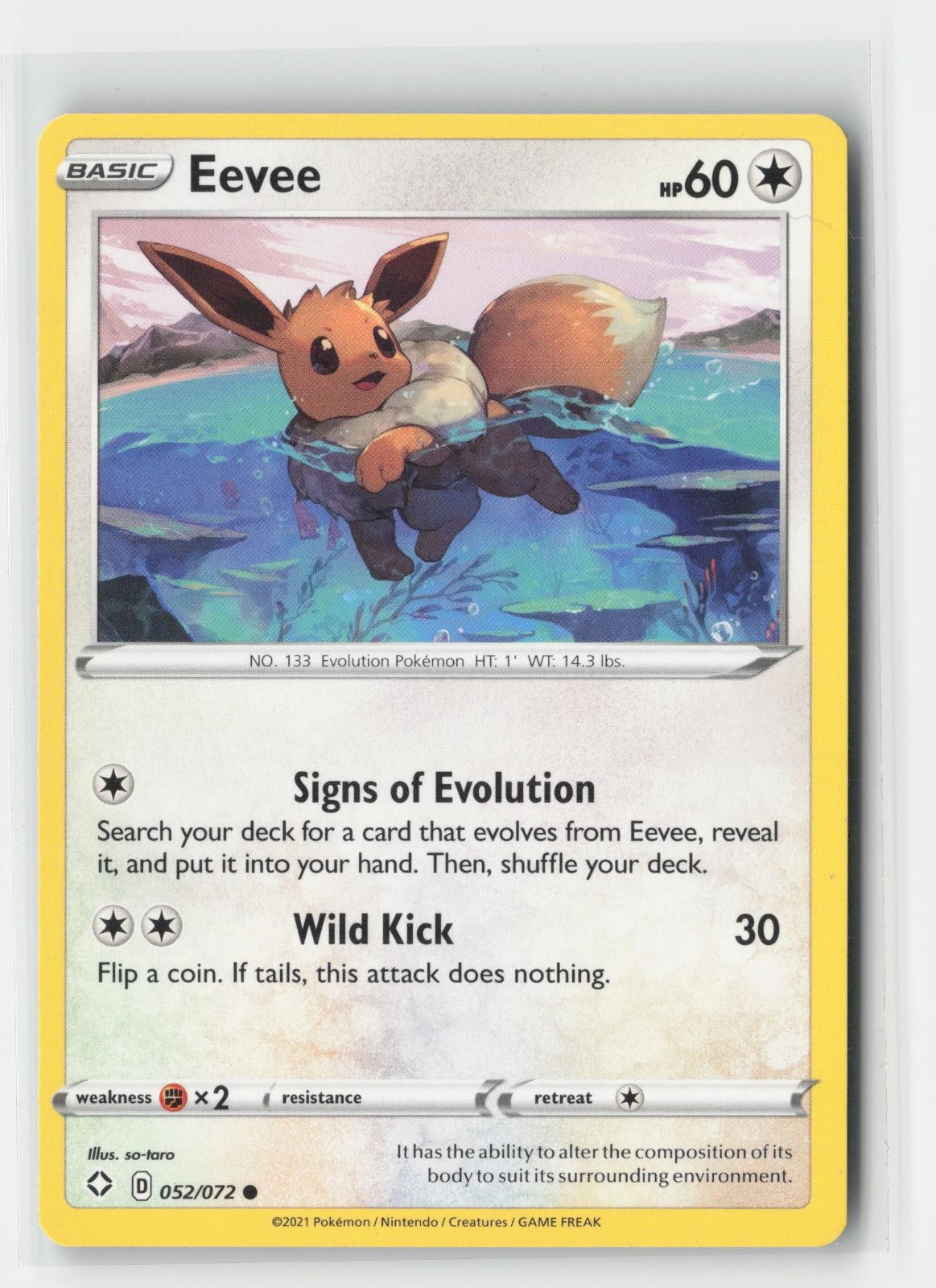 Eevee Shining Fates 052/072 C Pokemon MP