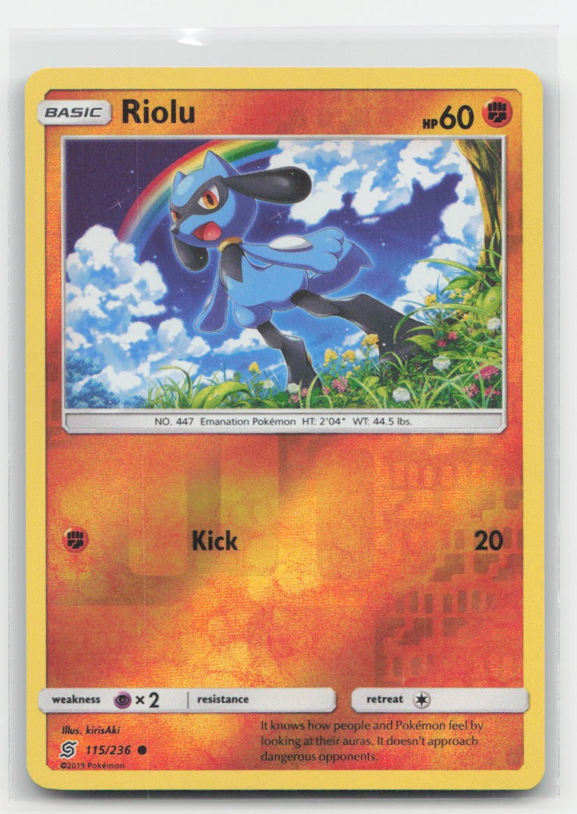 Riolu Reverse Holo Unified Minds 115/236 C Pokemon NM