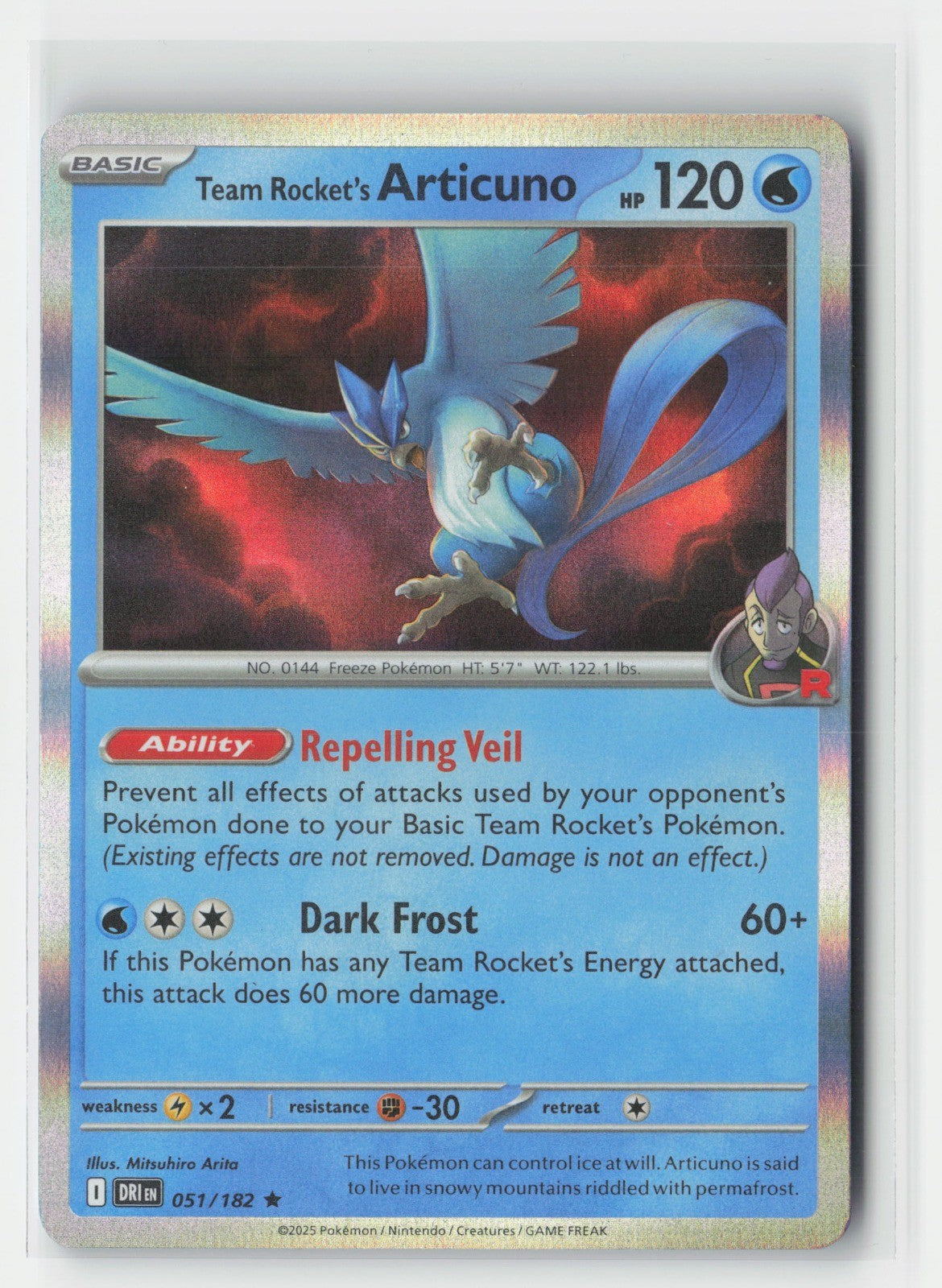 Team Rocket's Articuno Holofoil SV10: Destined Rivals DRI 051/182 Pokemon TCG