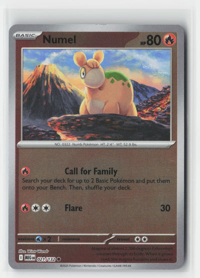 Numel Reverse Holo ME01: Mega Evolution MEG 021/132 Pokemon TCG