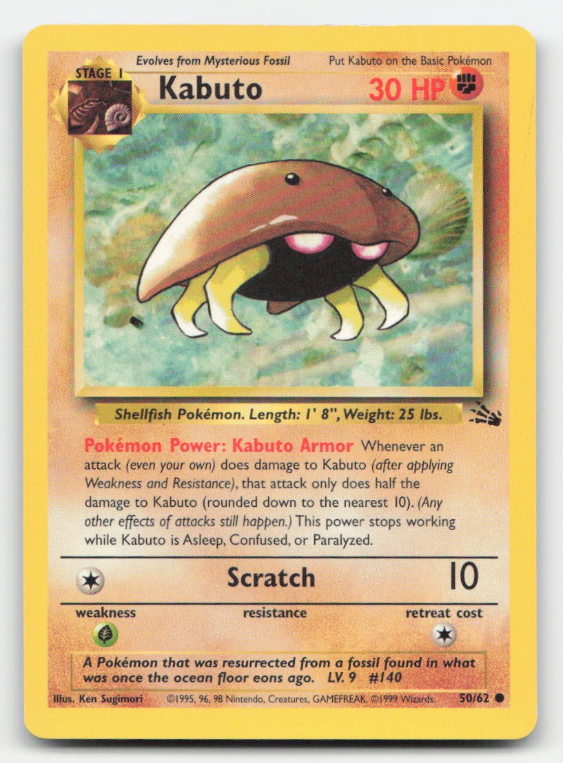 Kabuto Unlimited Fossil 50/62 C Pokemon MP