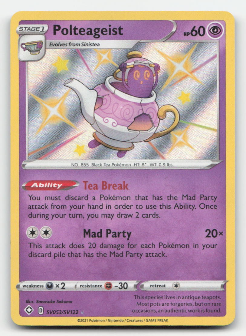 Polteageist Shining Fates Shiny Vault SV053/SV122 Shiny Rare Pokemon NM