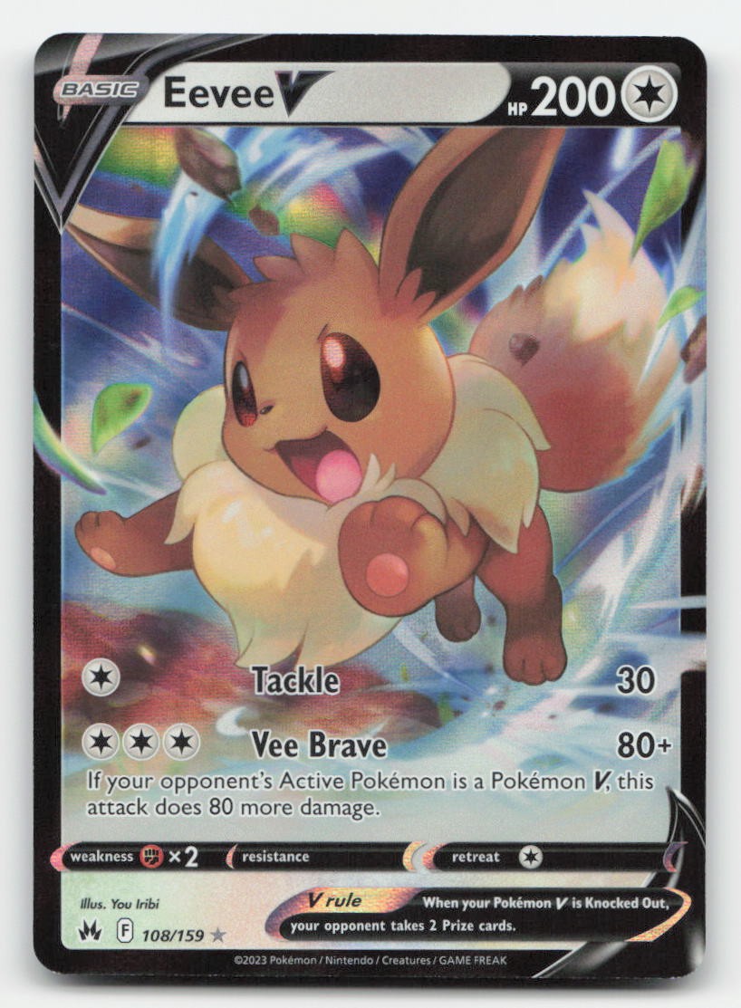 Eevee V Holo Crown Zenith 108/159 V Rare Pokemon LP