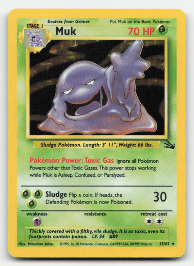 Muk Unlimited Holo Holo Fossil 13/62 R Pokemon LP