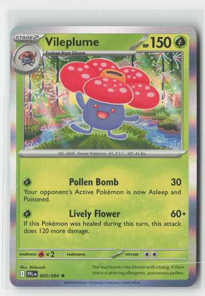Vileplume Holofoil ME02: Phantasmal Flames PFL 003/094 Pokemon TCG