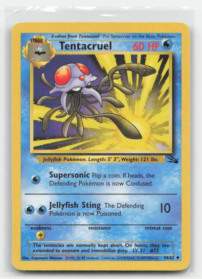 Tentacruel Unlimited Fossil 44/62 UC Pokemon MP