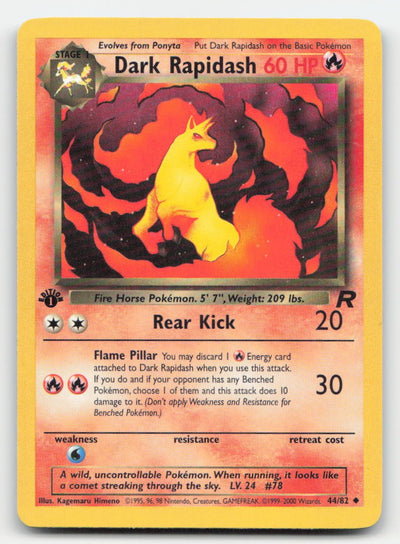 Dark Rapidash 1st Edition Team Rocket 44/82 UC Pokemon DMG