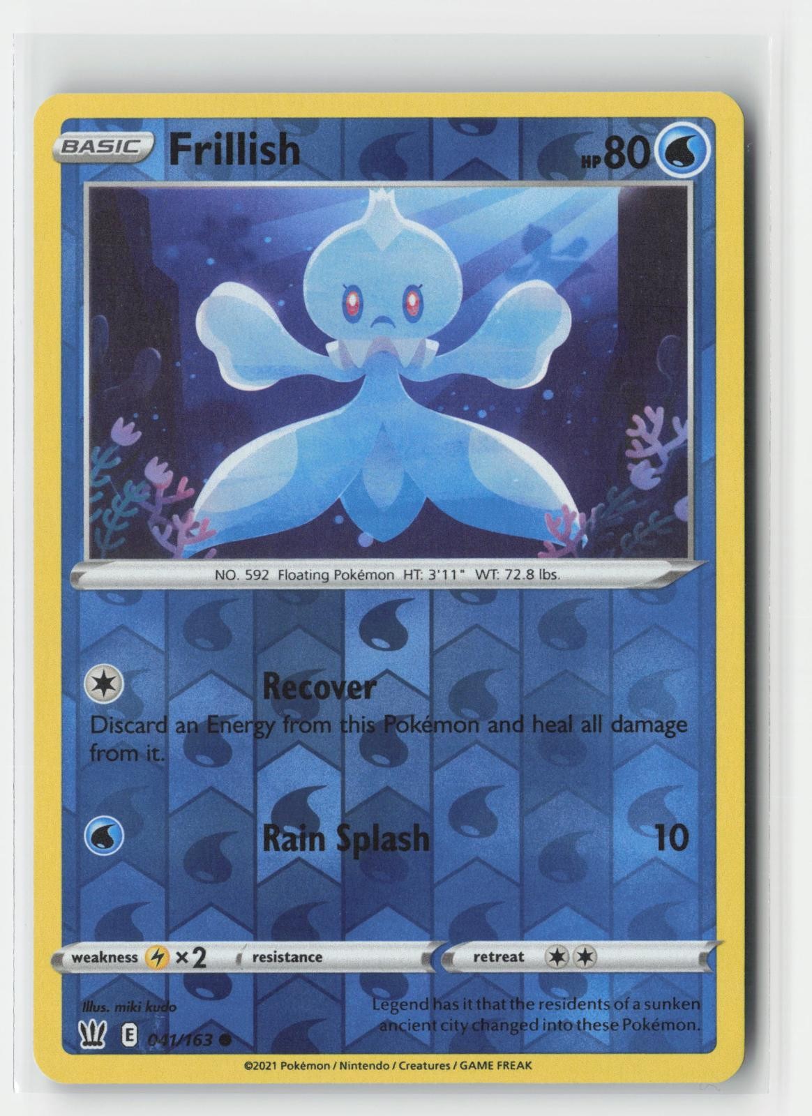 Frillish Battle Styles 041/163 C Pokemon Reverse Holo NM