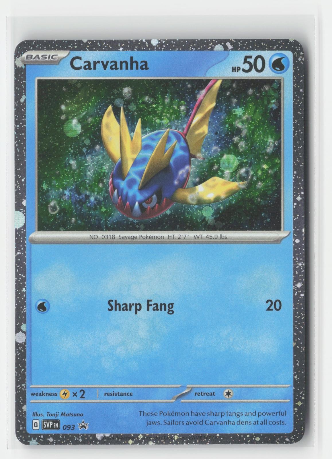 Carvanha Holo Holo Scarlet & Violet Promo 093 P Pokemon NM