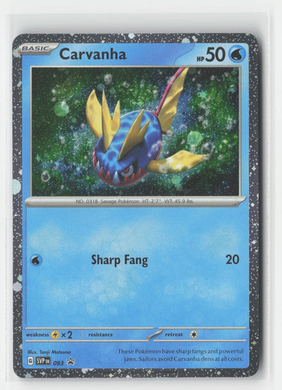 Carvanha Holo Holo Scarlet & Violet Promo 093 P Pokemon NM