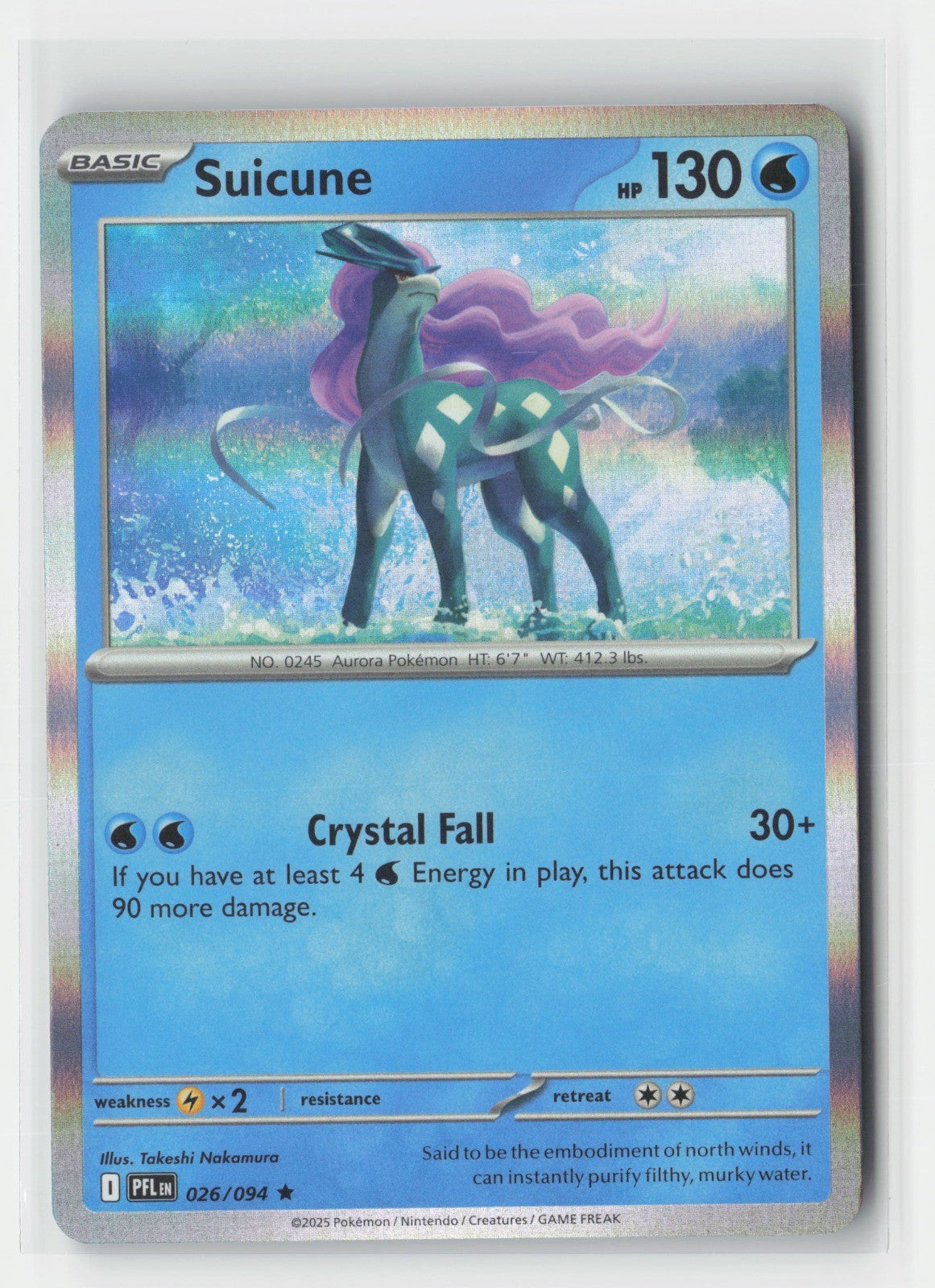 Suicune Holofoil ME02: Phantasmal Flames PFL 026/094 Pokemon TCG