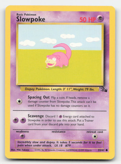 Slowpoke Unlimited Fossil 55/62 C Pokemon MP