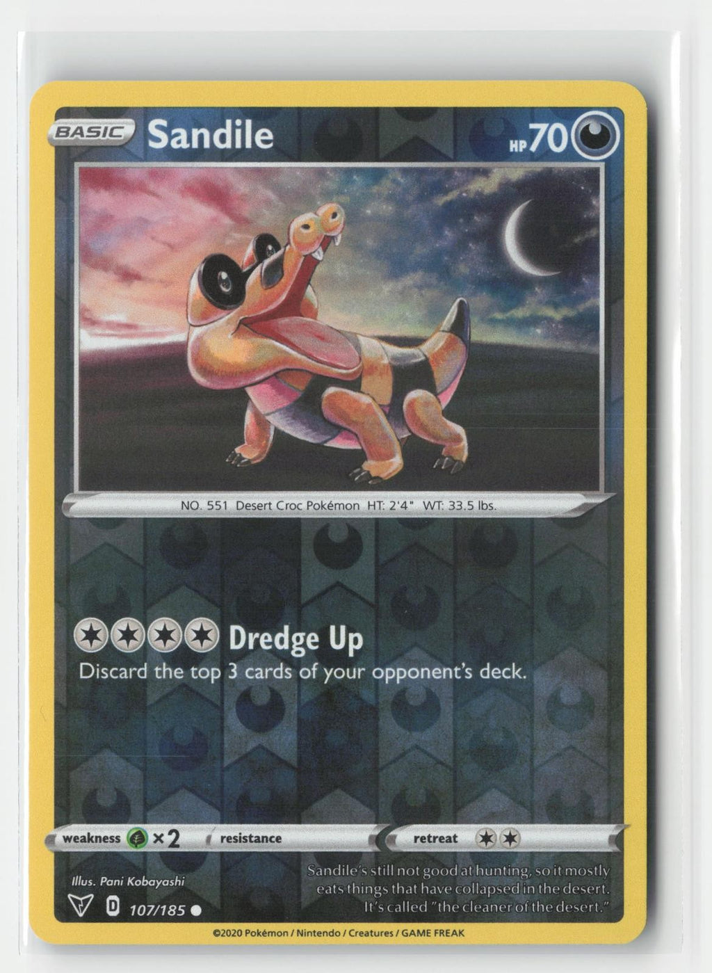 Sandile Vivid Voltage 107/185 C Pokemon Reverse Holo NM