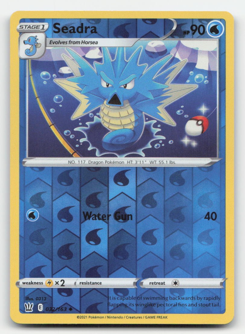 Seadra Reverse Holo Battle Styles 032/163 UC Pokemon LP