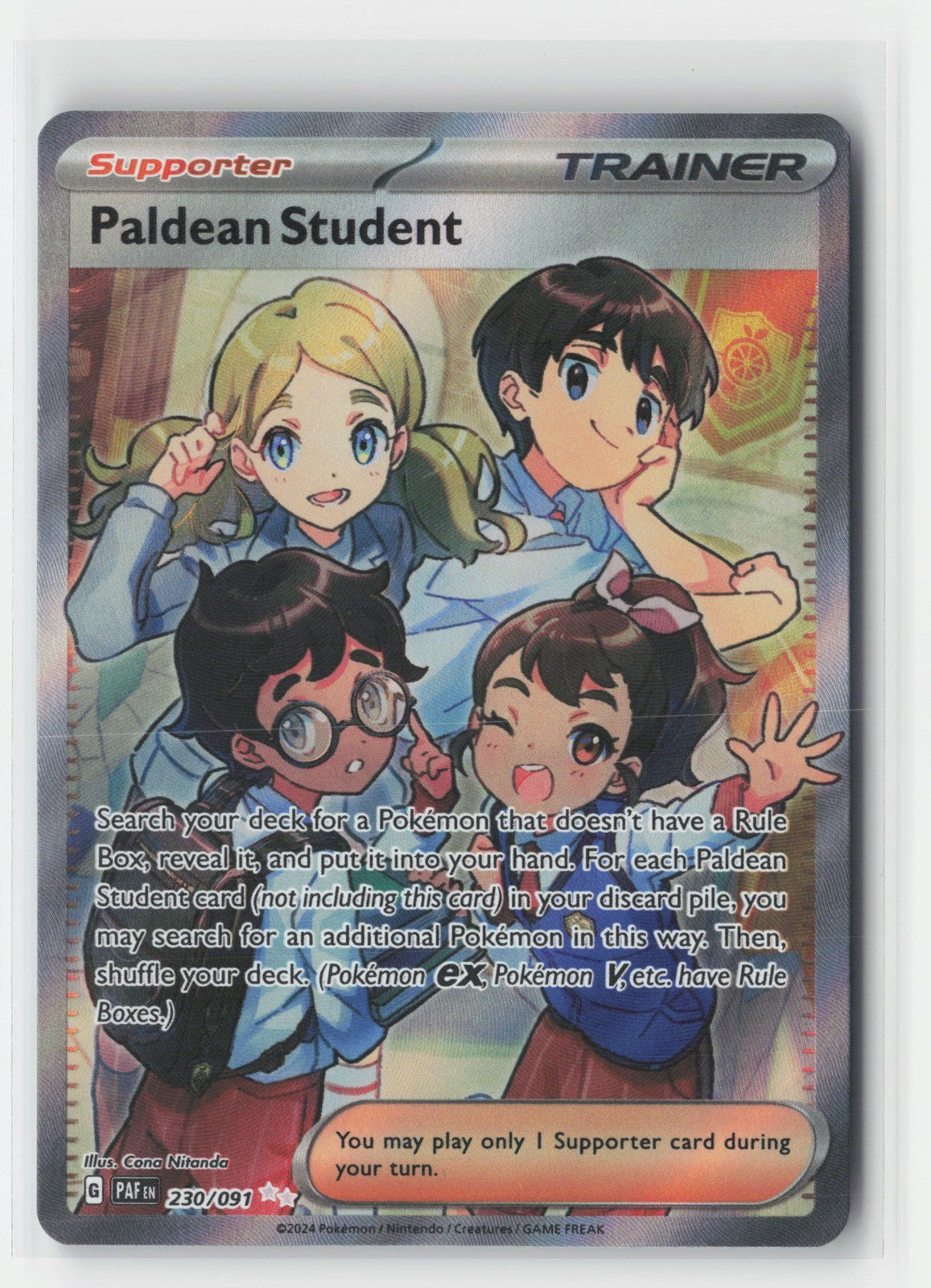 Paldean Student Holo SV: Paldean Fates PAF 230/091 Pokemon TCG