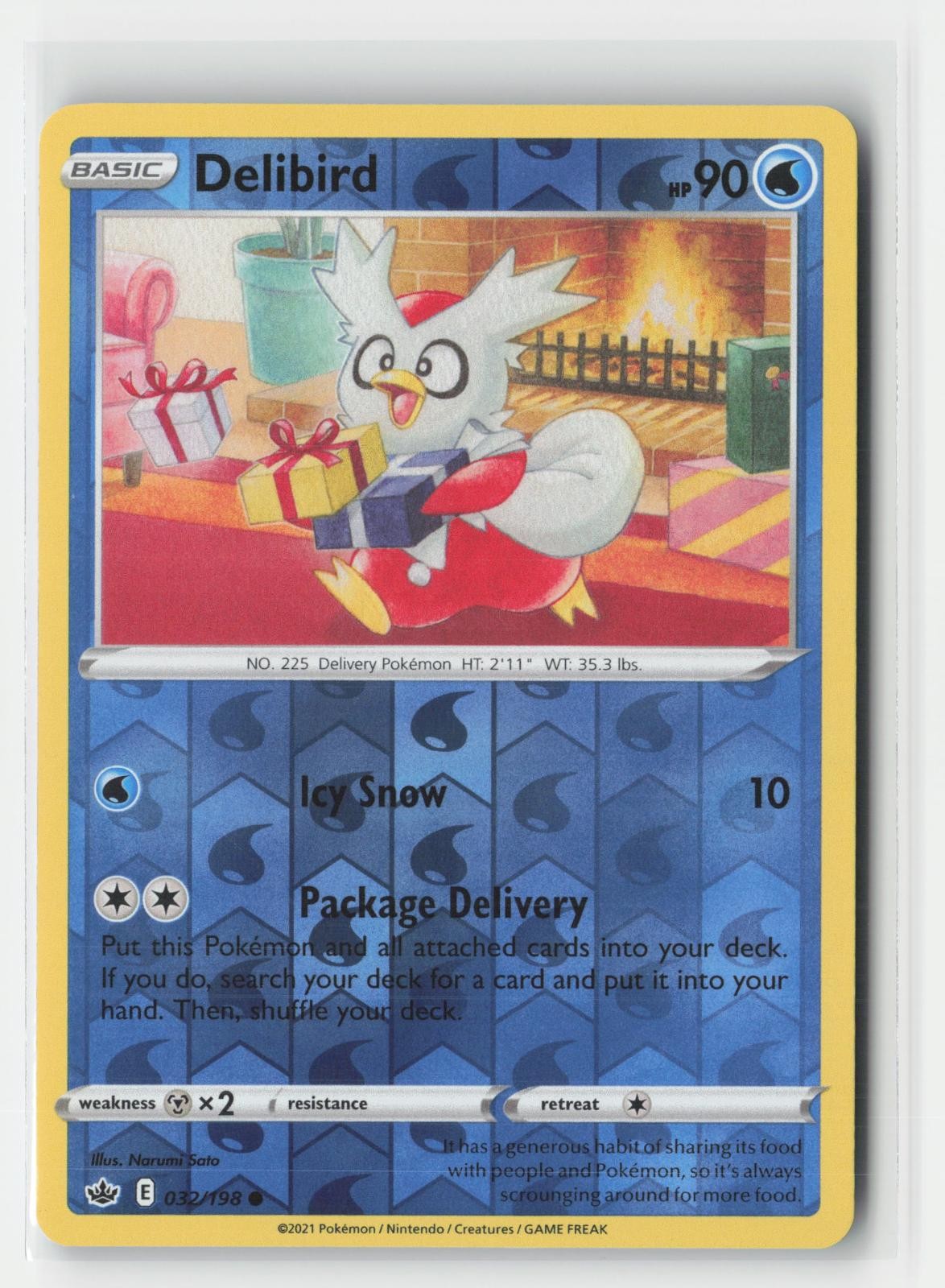Delibird Chilling Reign 032/198 C Pokemon Reverse Holo NM
