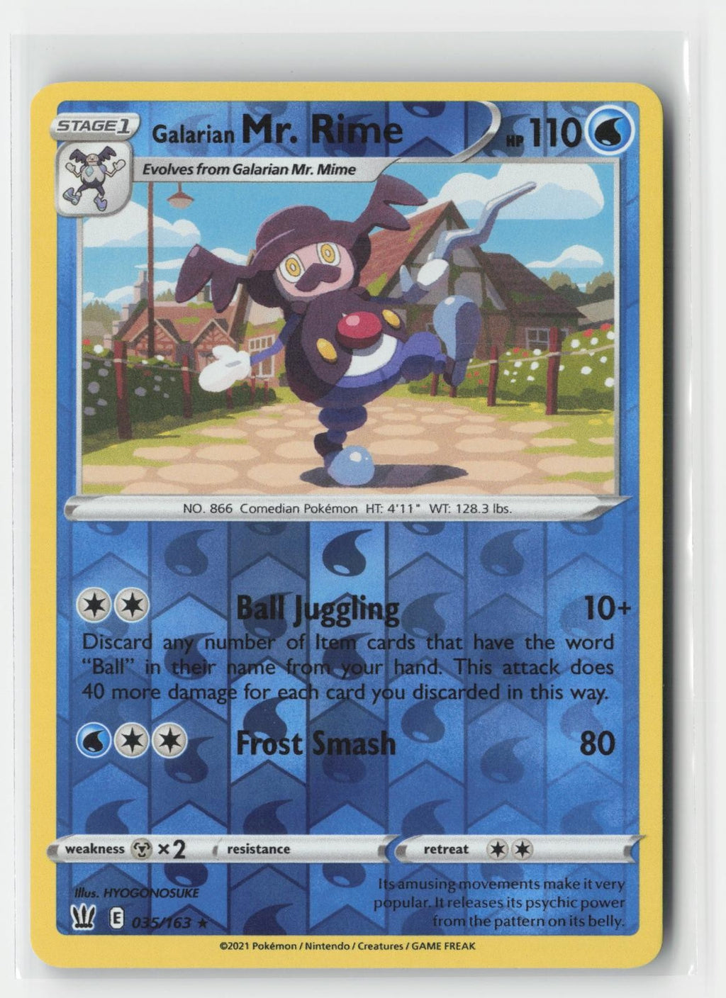 Galarian Mr. Rime Battle Styles 035/163 R Pokemon Reverse Holo NM