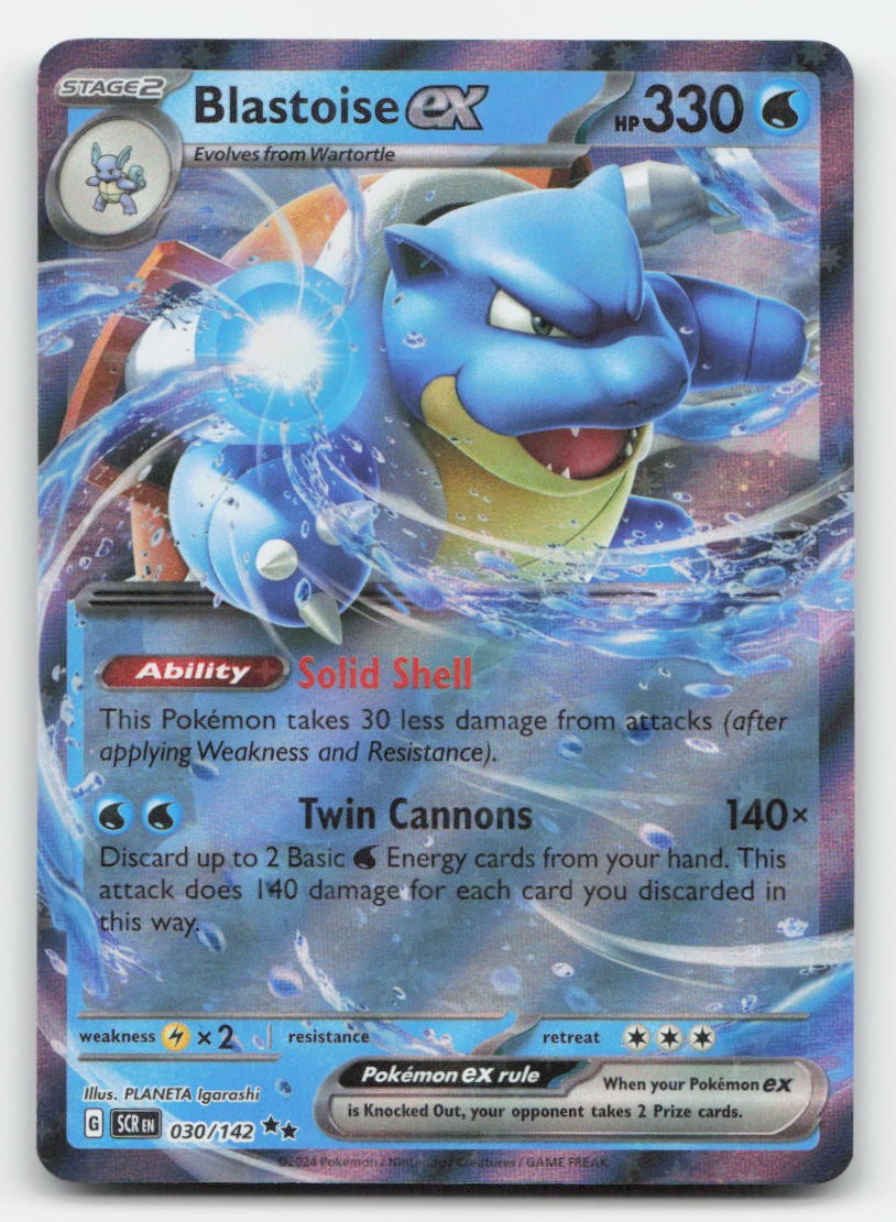 Blastoise ex Holo Stellar Crown 30/142 Double Rare Pokemon NM