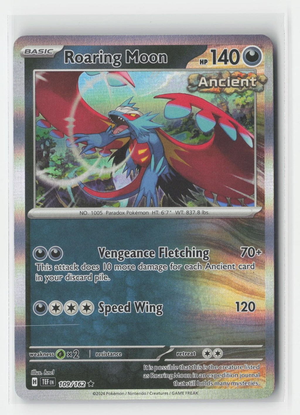 Roaring Moon Holo Temporal Forces 109/162 R Pokemon NM