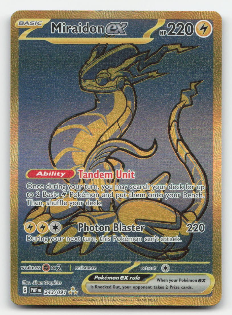 Miraidon ex Holo Paldean Fates 243/091 Hyper Rare Pokemon LP