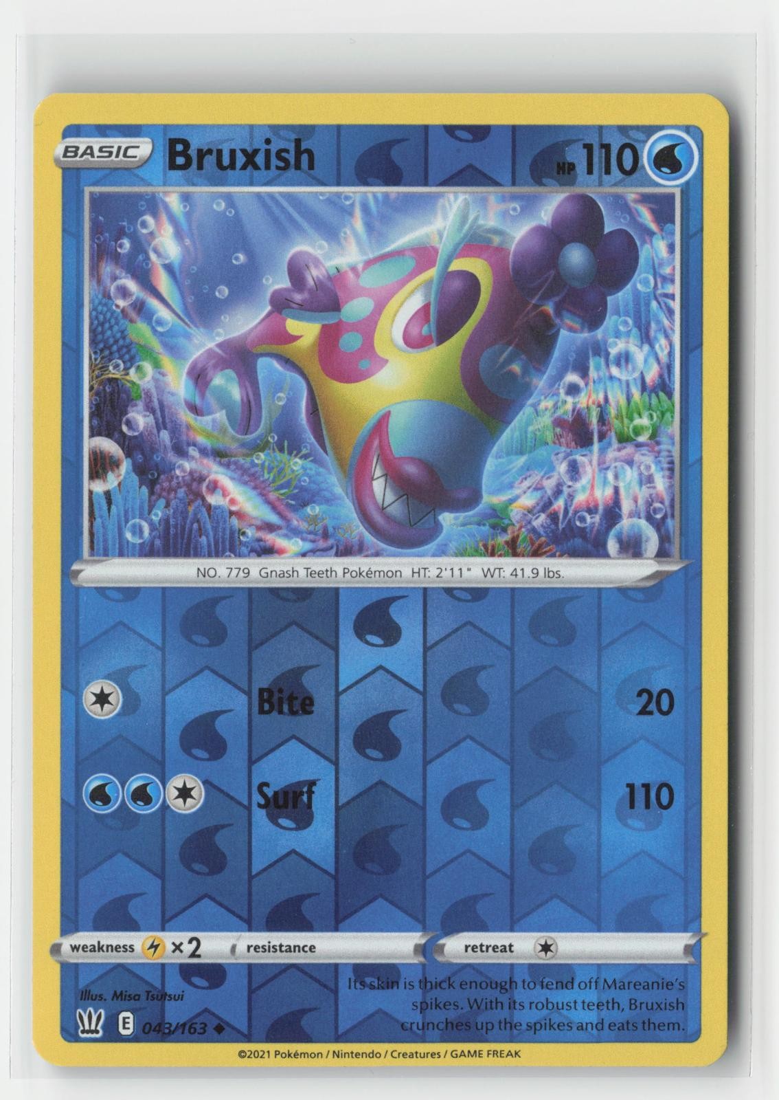 Bruxish Reverse Holo Battle Styles 043/163 UC Pokemon NM