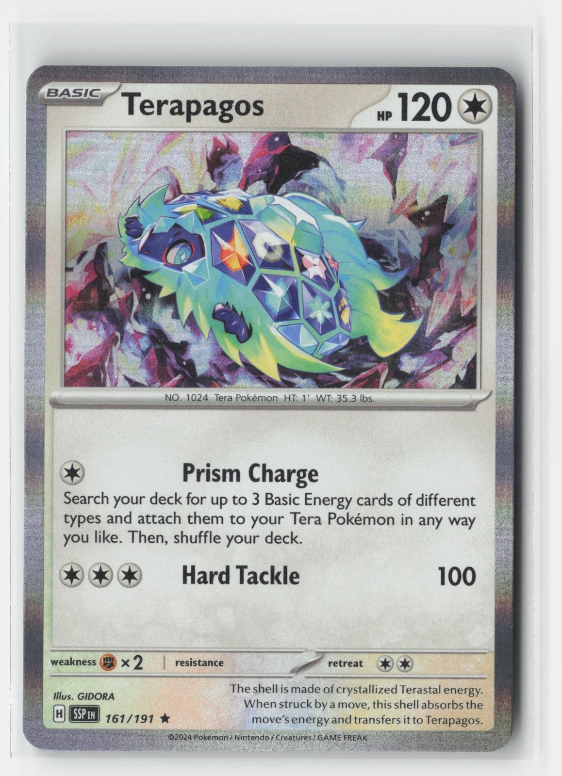 Terapagos Holo Surging Sparks 161/191 R Pokemon NM