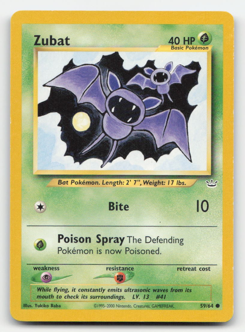 Zubat Unlimited Neo Revelation 59/64 C Pokemon MP