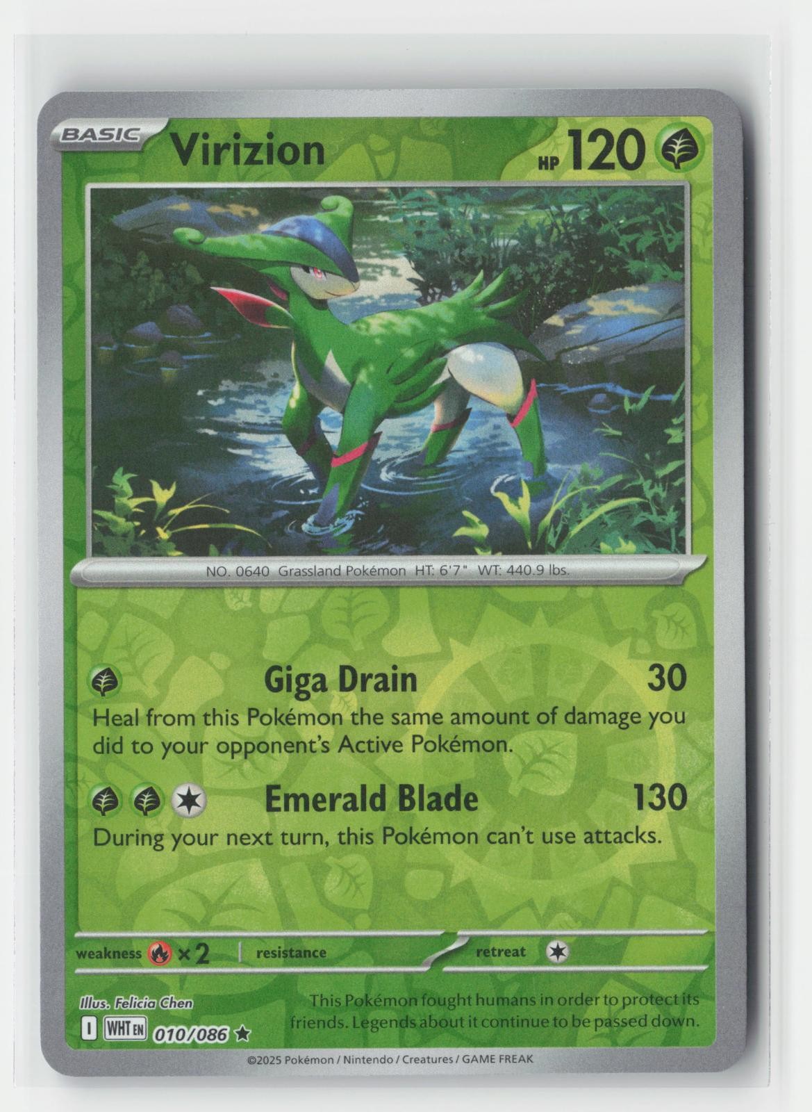 Virizion Reverse Holo Holo White Flare 010/086 R Pokemon NM