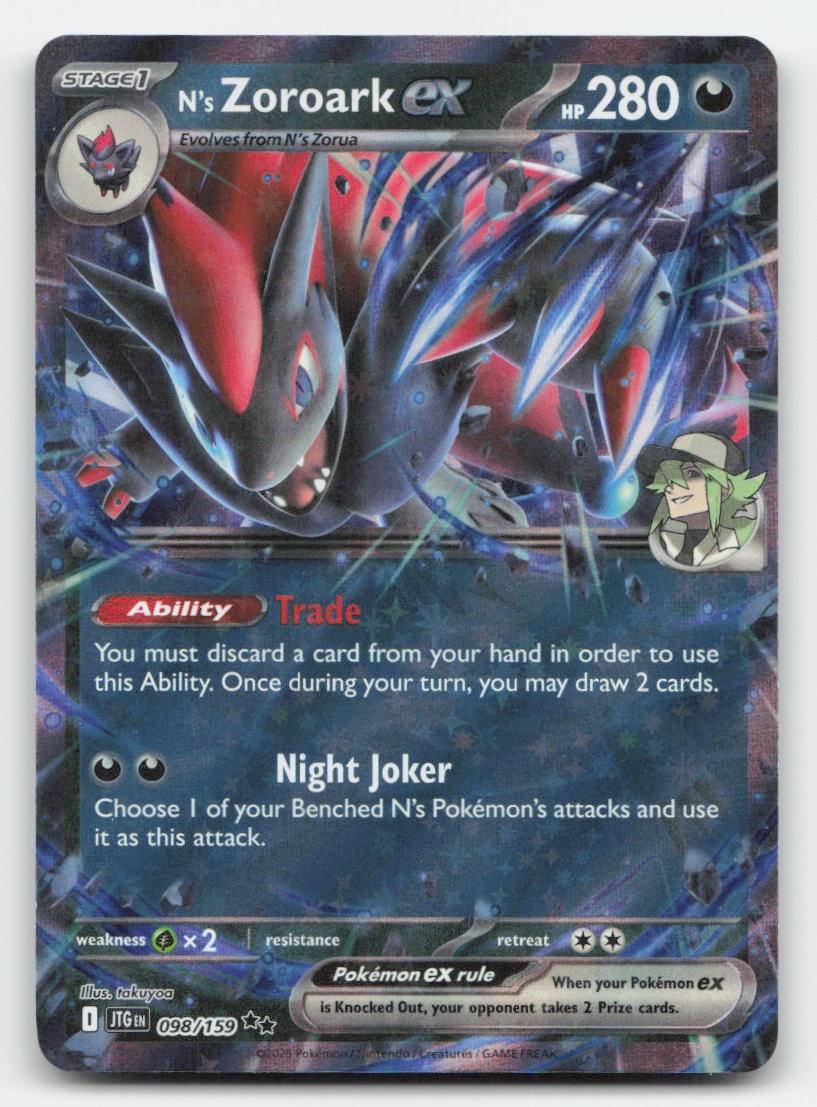 N's Zoroark ex Holo Journey Together 098/159 Double Rare Pokemon LP
