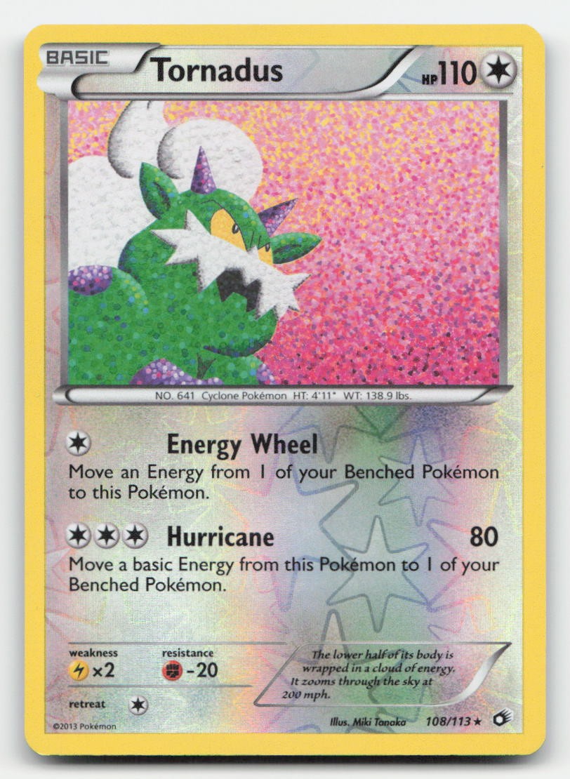 Tornadus Reverse Holo Holo Legendary Treasures 108/113 Holo Rare Pokemon NM