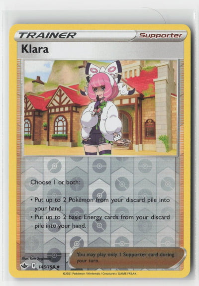 Klara Reverse Holo Chilling Reign 145/198 UC Pokemon NM