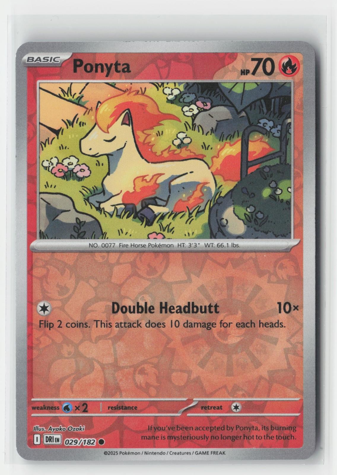 Ponyta Reverse Holo Destined Rivals 029/182 C Pokemon NM