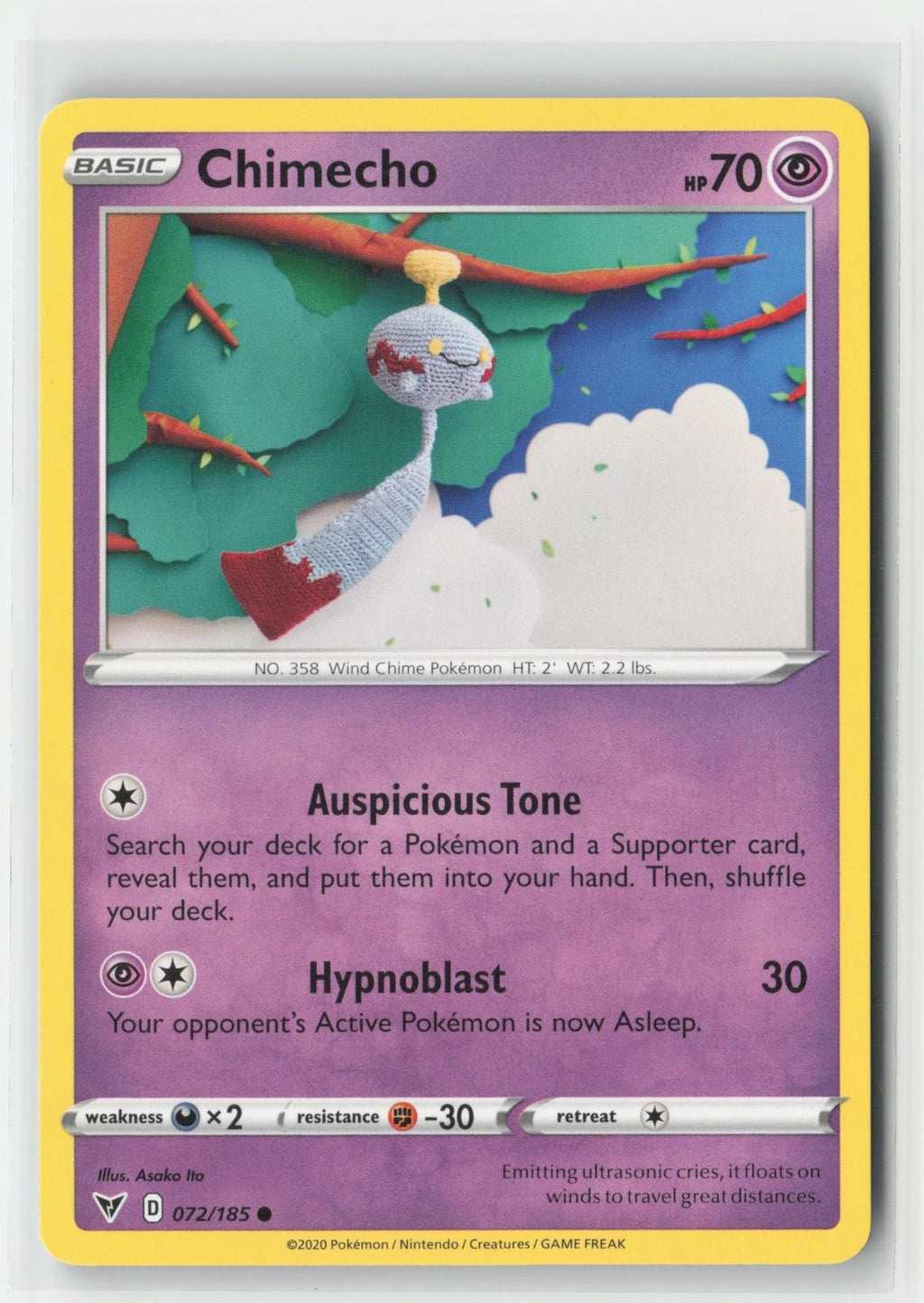 Chimecho Vivid Voltage 072/185 C Pokemon NM